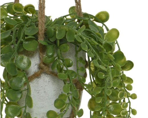 Artificial Draping Green Potted Plant In Hanging Pot