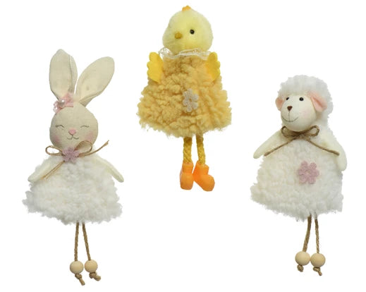 Decorative Easter Animal Ornaments - Chick, Sheep or Bunny