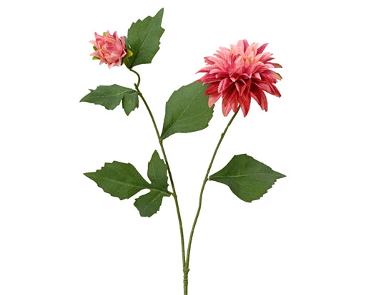 Artificial Dahlia On Stem - Fuchsia