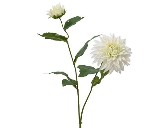 Artificial Dahlia On Stem - White