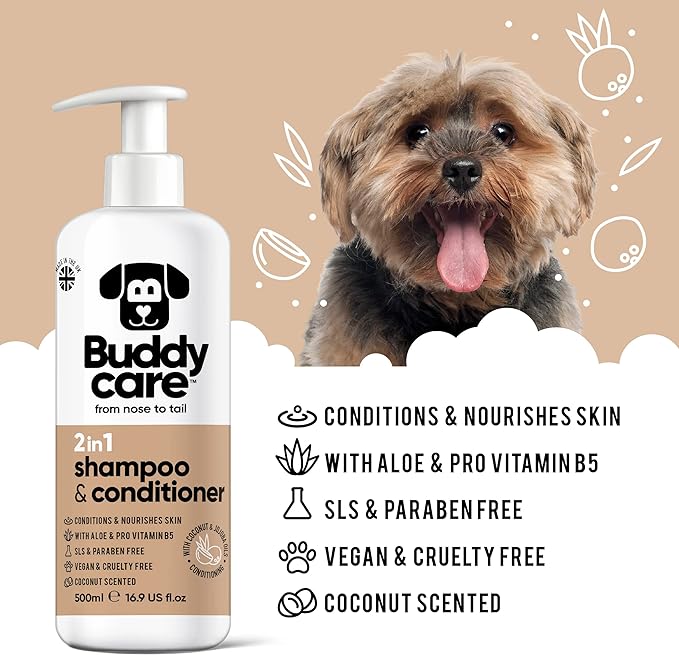 Buddycare 2in1 Dog Shampoo & Conditioner For Dogs (500ML)