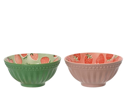 Strawberry Design Bowl - Pink or Green