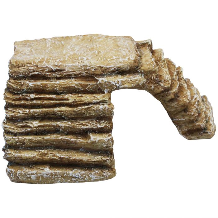 Komodo Basking Platform Corner Ramp Sandstone - Large (Approx. 10 x 20 cm)