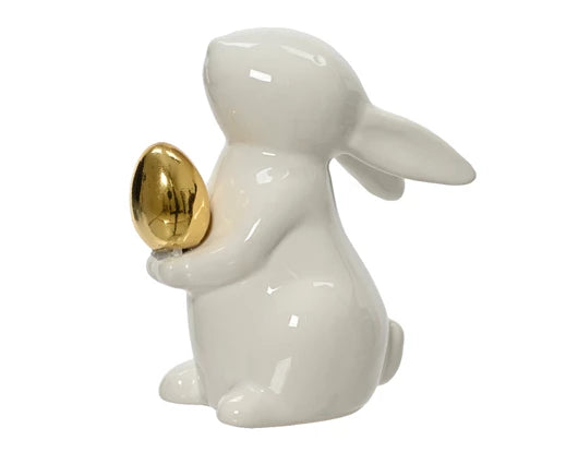 Easter Bunny With Golden Egg (9.7x5.5cm)