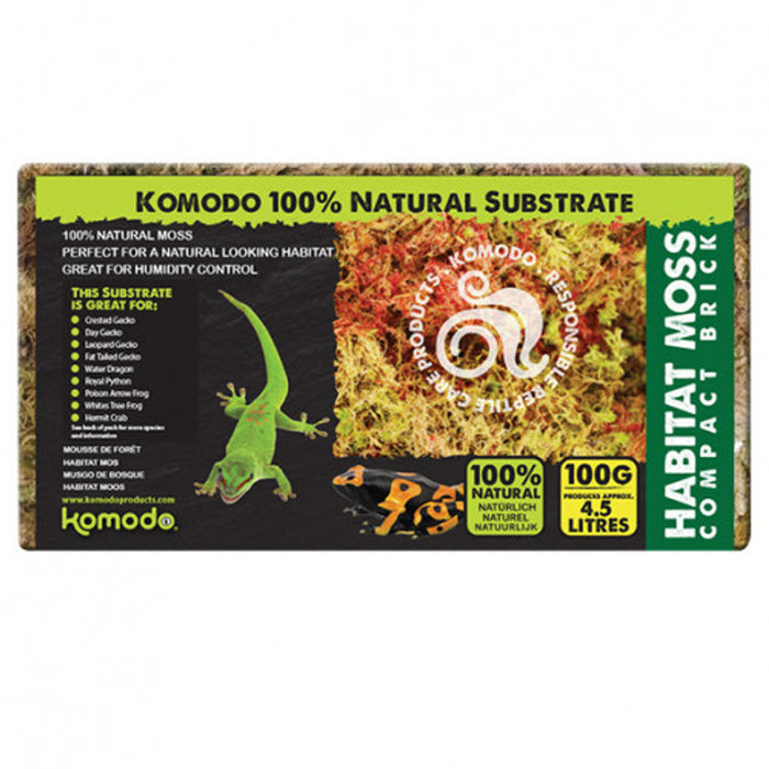 Komodo Habitat Moss Compact Brick Approx. 20 x 10.5 x 1.5 cm