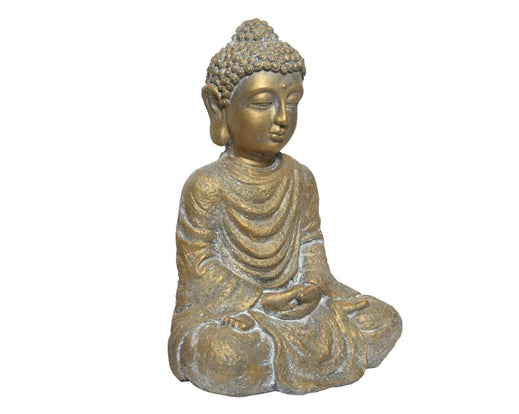 Buddha Sitting Statue - Antique Gold