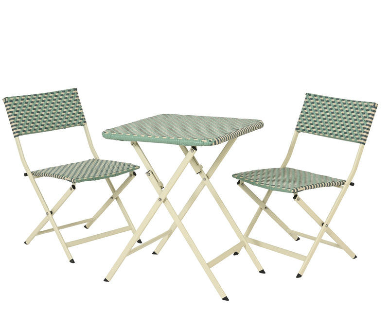 Montpellier wicker aqua outdoor bistro set