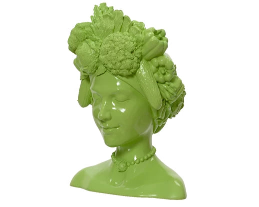 Vase Head Vegetables - Green (35.5x17.2cms)