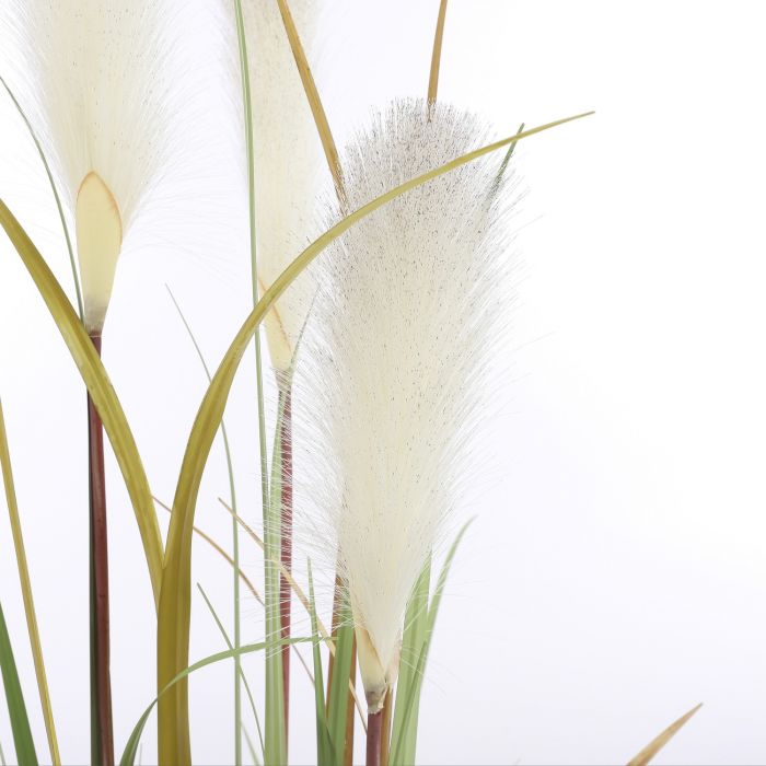 Artificial Plume Grass Foxtail White Pot (H120xD45)