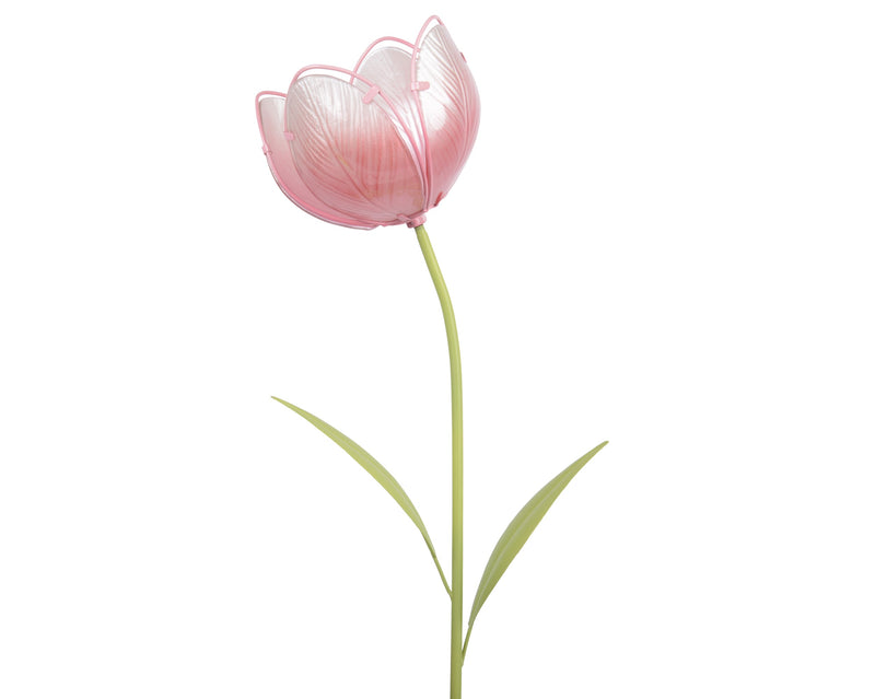 Garden pick pink glass