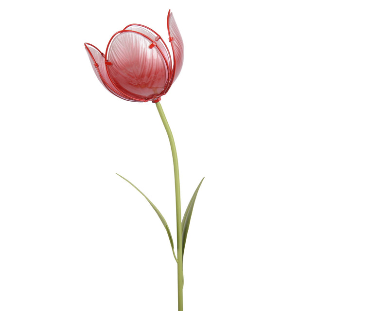Garden pick red glass