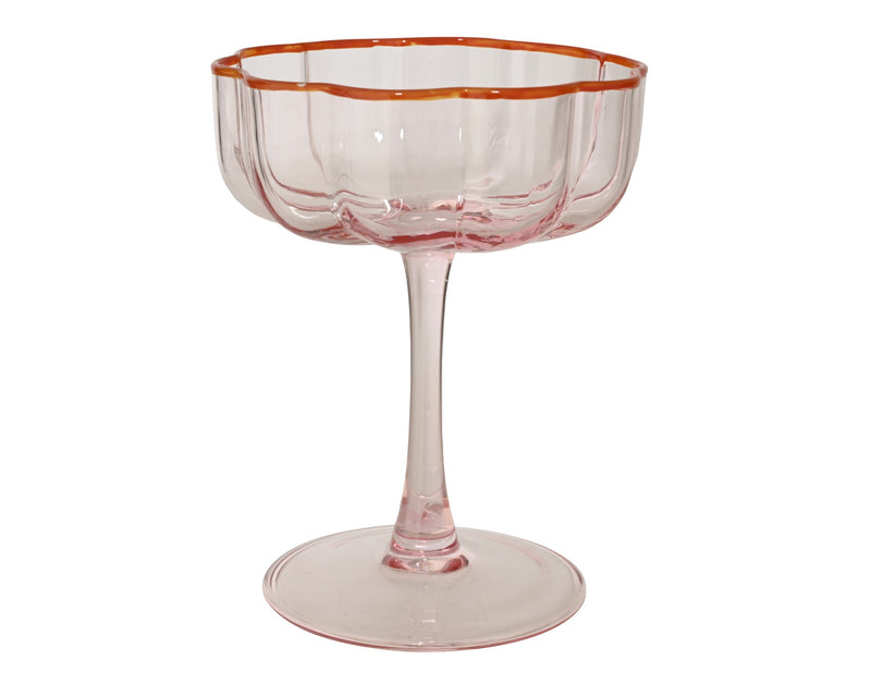 Champagne glass yellow rim