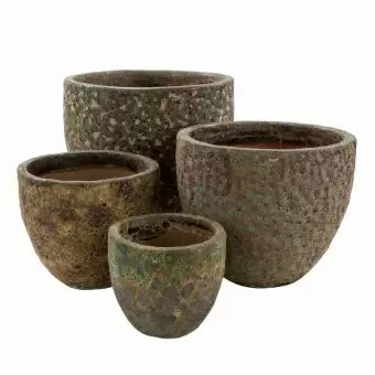 Volcano pot round green (H48xD56cm)