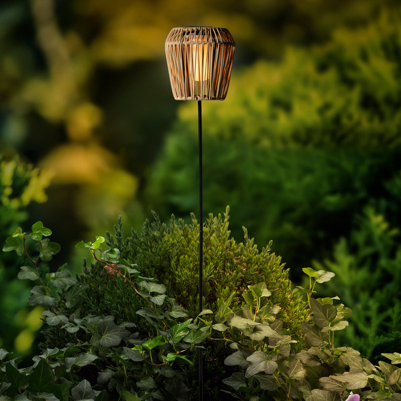 Solar stake light flame