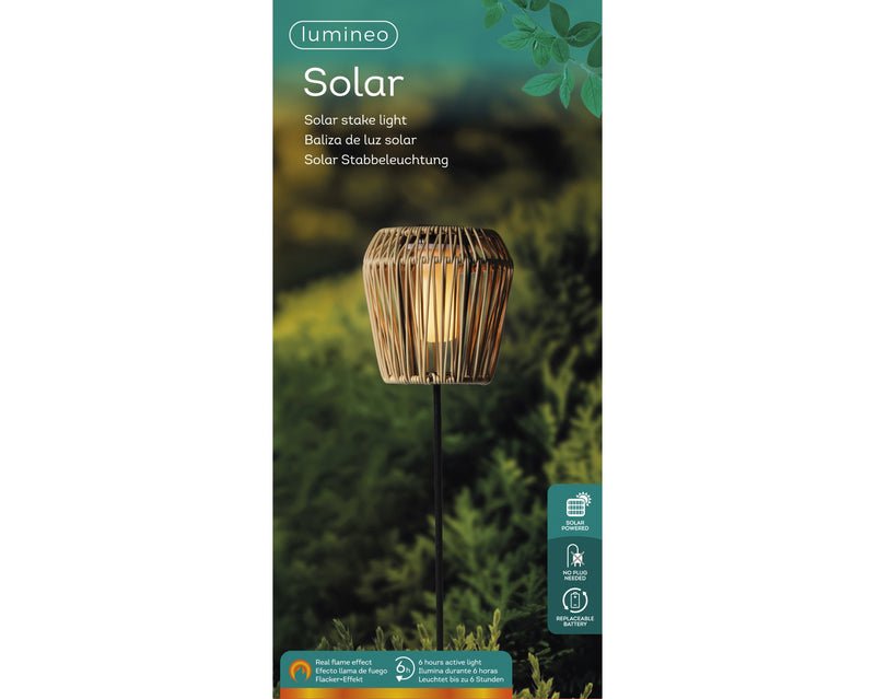 Solar stake light flame