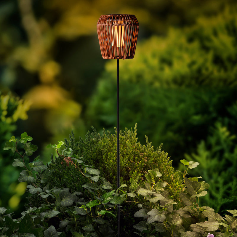 Solar stake light flame