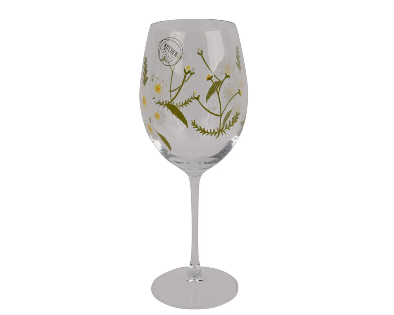 Wine glass daisy decal