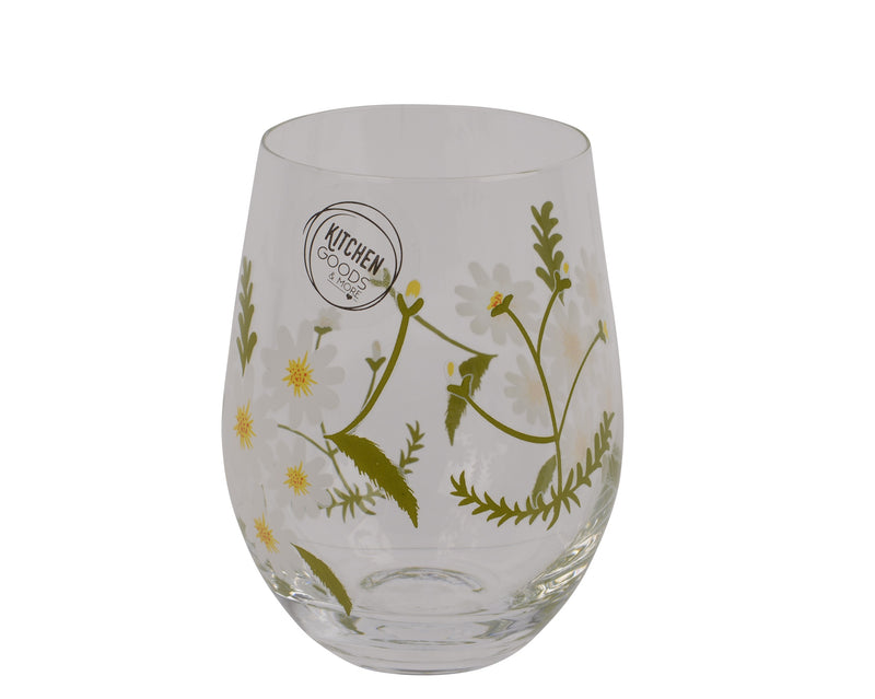 Water glass daisy decal