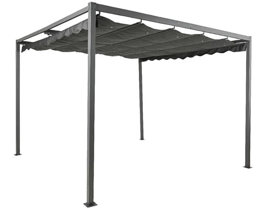 Aluminium Pergola Anthracite Frame Anthracite Canopy 3m x 3m