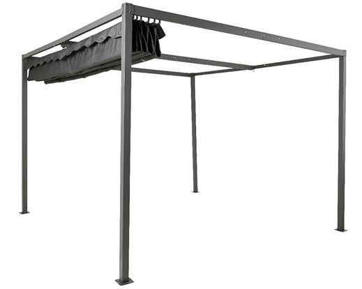 Aluminium Pergola Anthracite Frame Anthracite Canopy 3m x 3m