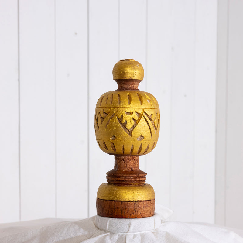 Mahogany Parasol - White Cotton Fabric with Tassels