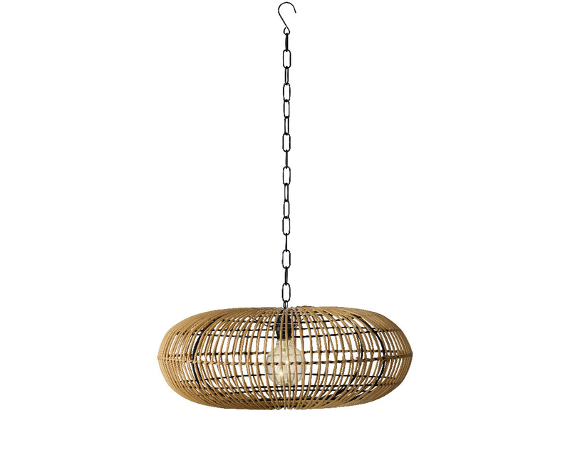 Lumino - Premium Wicker Solar Pendant - Natural