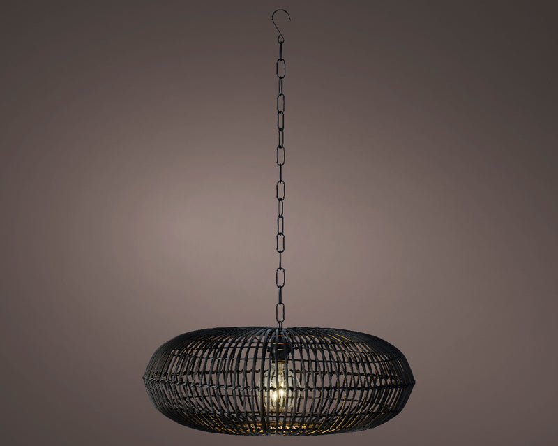 Lumino - Premium Wicker Solar Pendant - Black