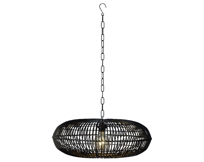 Lumino - Premium Wicker Solar Pendant - Black
