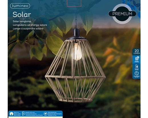 Lumineo Solar Hanglamp - Sand Colour (47x38cm)