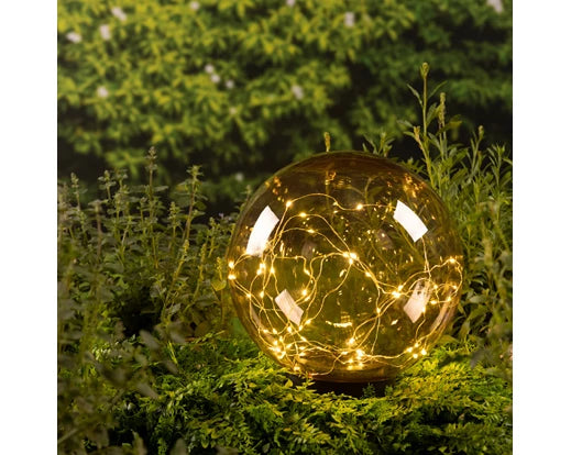 Lumino - Solar Stake Light Ball - Amber - Large