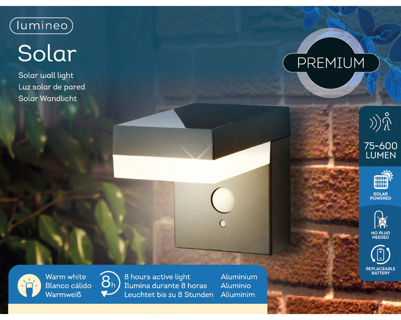 Lumino - Premium Solar Wall Light - Stainless Steel