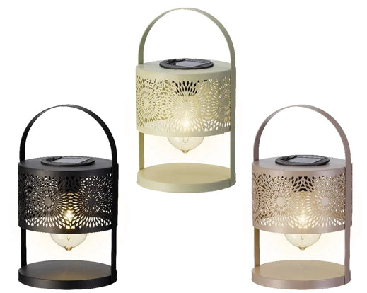 Solar Lantern -  Black, Green or Taupe (22.5x13cm)