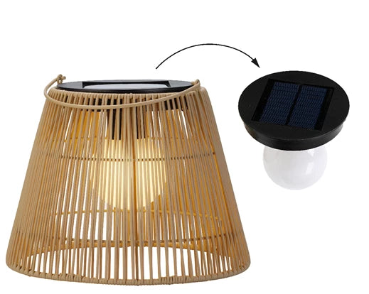 Solar Wicker Lantern - Natural (28x22cm)