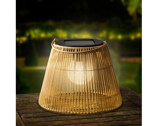 Solar Wicker Lantern - Natural (28x22cm)