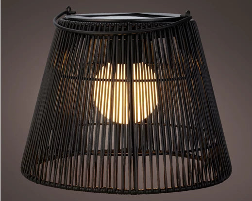 Lumino - Premium Solar Wicker Lantern - Black