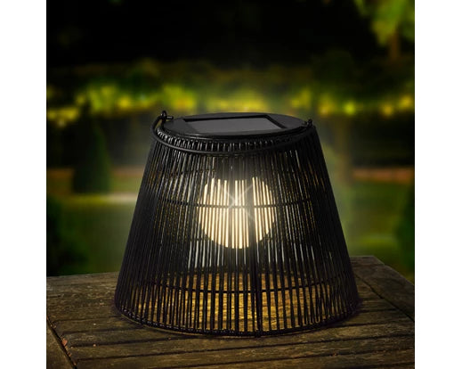 Lumino - Premium Solar Wicker Lantern - Black