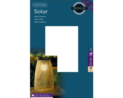 Solar Wicker Lantern (43x28cm)