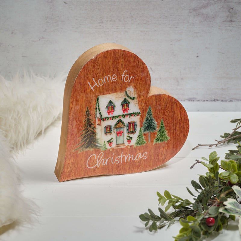 Large Christmas Mango Wood Block