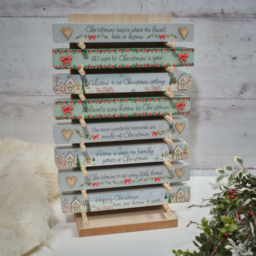 Large Christmas Village Wooden Tabletop Block - assorted design, sold separately