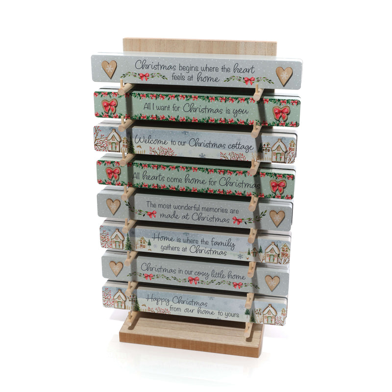 Large Christmas Village Wooden Tabletop Block - assorted design, sold separately