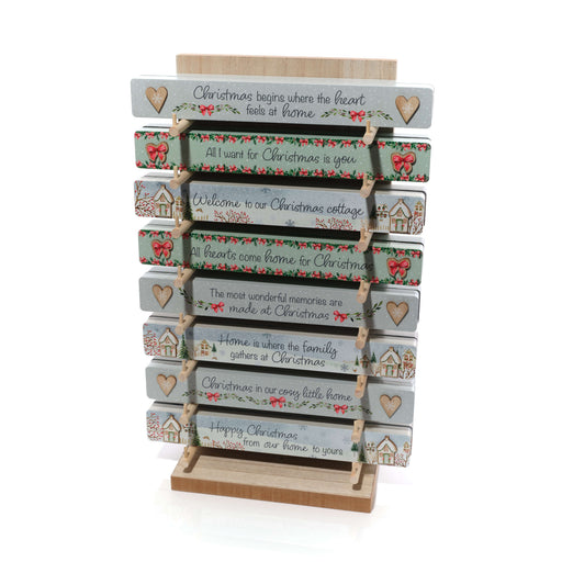 Large Christmas Village Wooden Tabletop Block - assorted design, sold separately