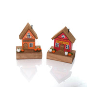 Decorative wooden pumpkin house block – alternate view – Richard Lang