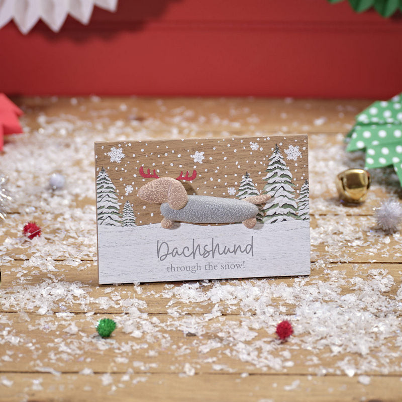 Dachshund Christmas Easel Plaque