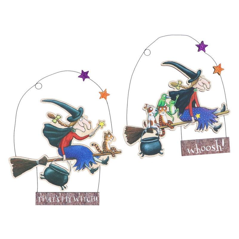 Room on the Broom Witch Hanging Decoration – Assorted Designs, 15 cm