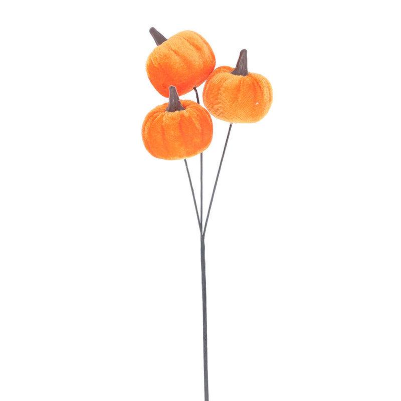 Orange Plush Triple-Pumpkin Pick