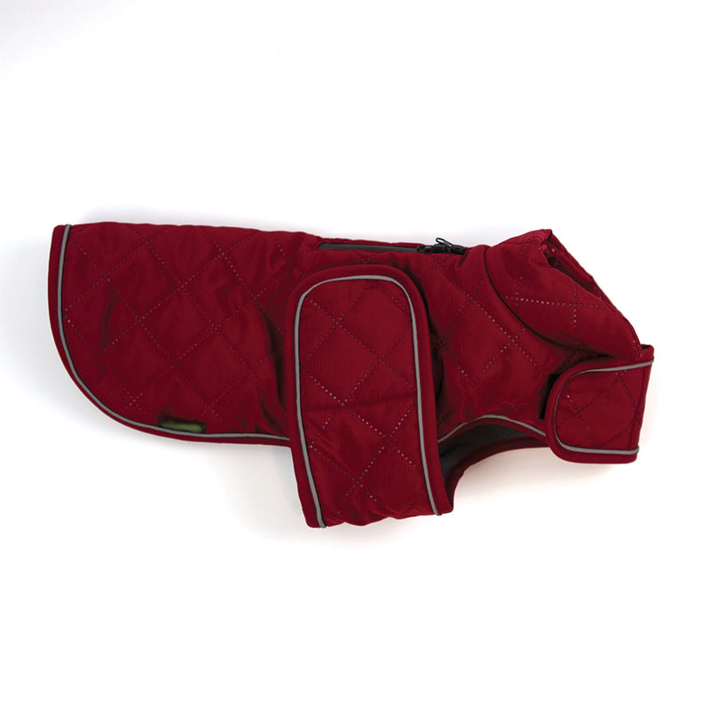 Quilted Classic Dog Coat Burgundy X-Sml