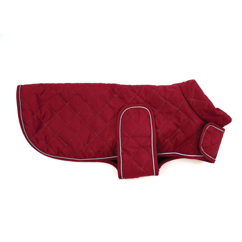 Quilted Classic Dog Coat Burgundy X-Sml