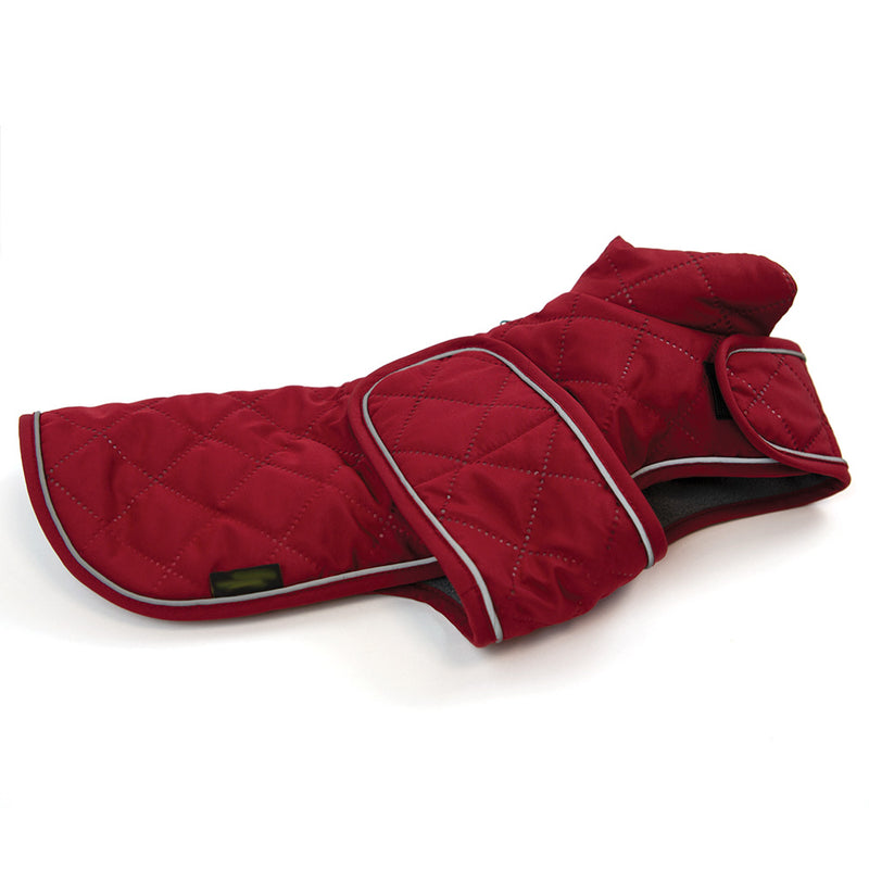 Quilted Classic Dog Coat Burgundy X-Sml