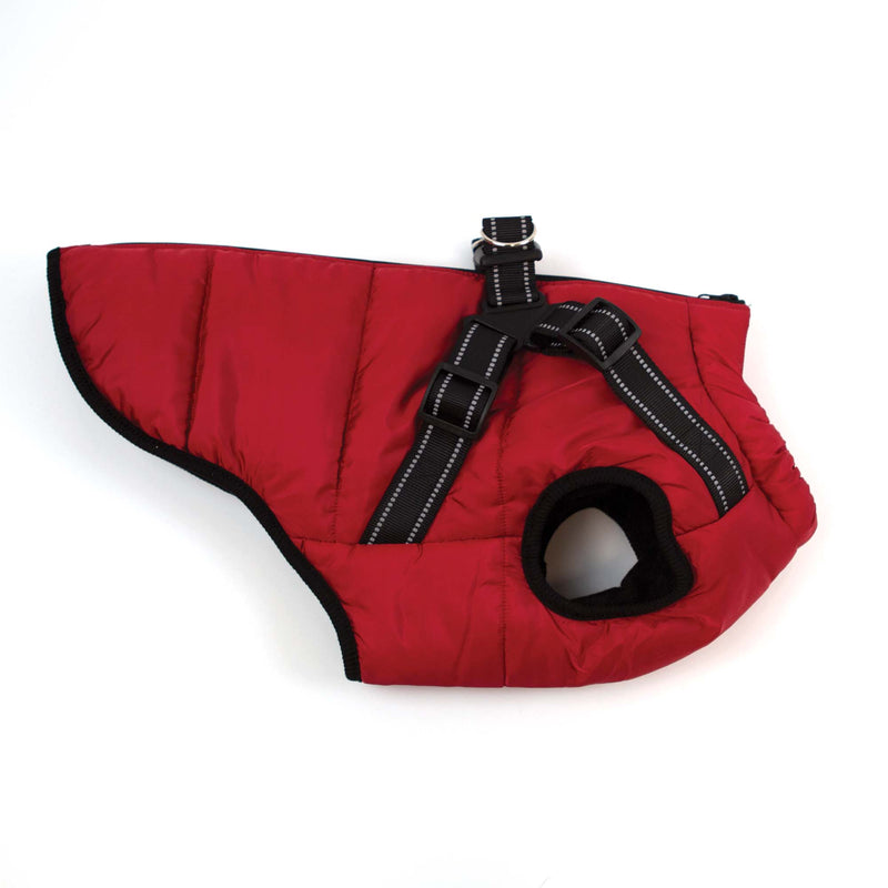 Dark Red Harness Dog Jacket Med