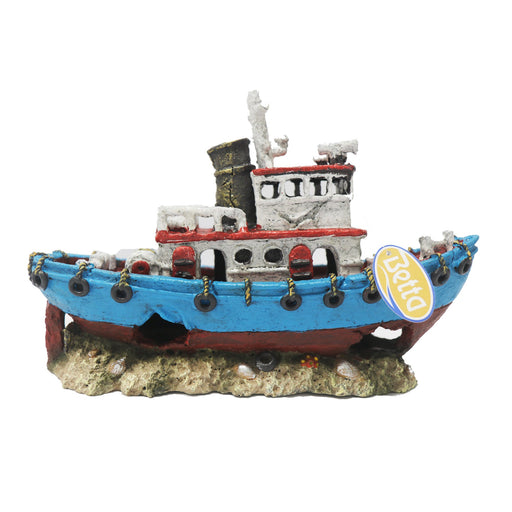 Betta Tug Boat Aquarium Ornament – 30.5 × 12 × 20cm